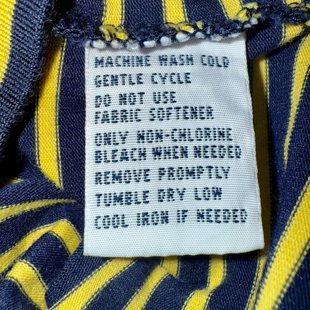 Polo Golf Ralph Lauren Performance Polo Yellow Navy Stripe Winged Logo Men’s L